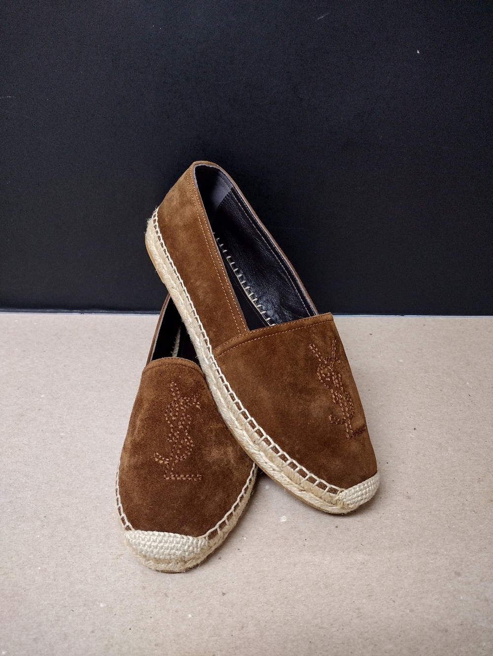 NEW-  SAINT LAURENT - SUEDE ESPADRILLES WOMEN'S SHOES  SIZE :7.5